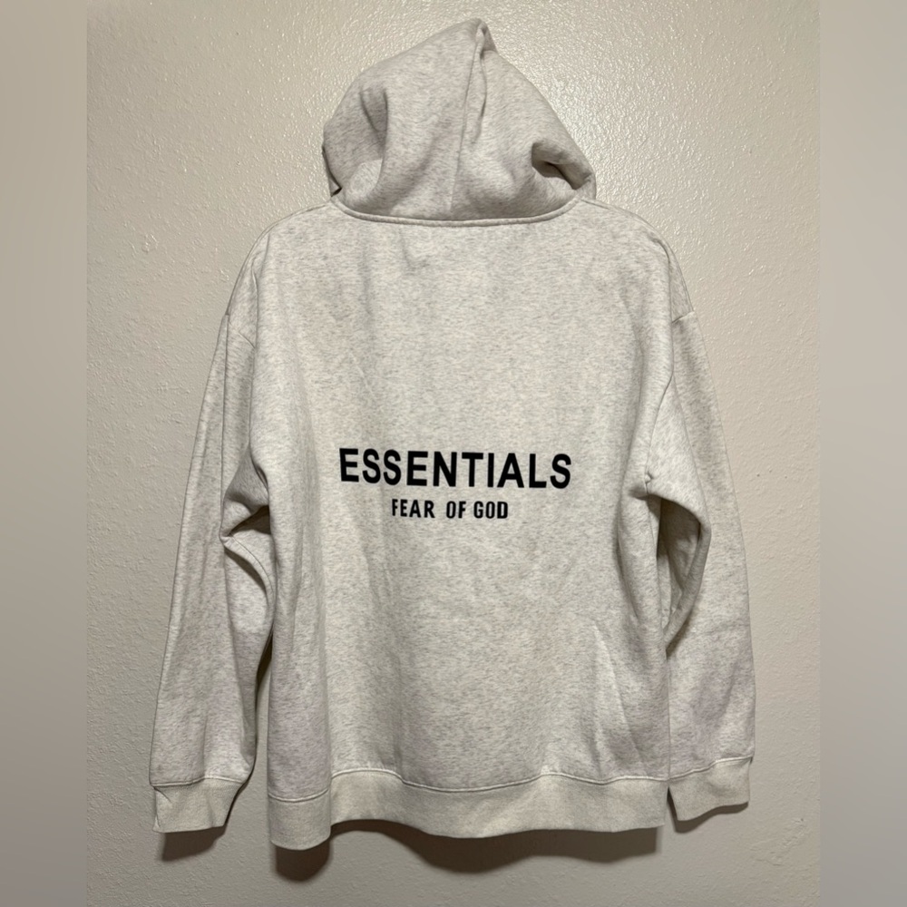 NWT ESSENTIALS Fear of God Hooded Sweatsuit Set | Hoodie & Joggers | Oatmeal - Picture 10 of 12